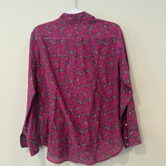Xirena Womens Floral Cotton Silk Button Up Blouse Size Small 2425 - Picture 8 of 10